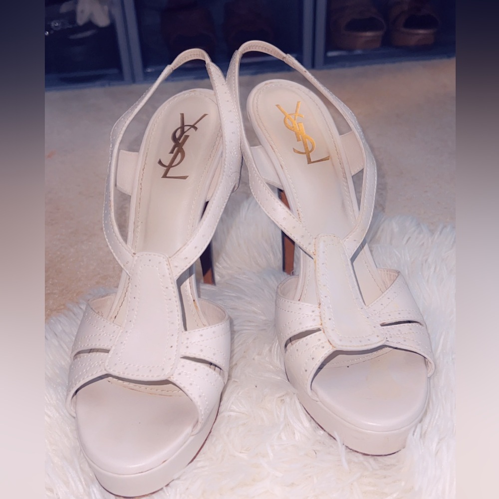 Auth YSL Off White Women's Heels